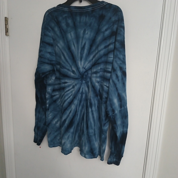 Gildan Blue Tie-Dye Long Sleeve Shirt - Picture 9 of 10